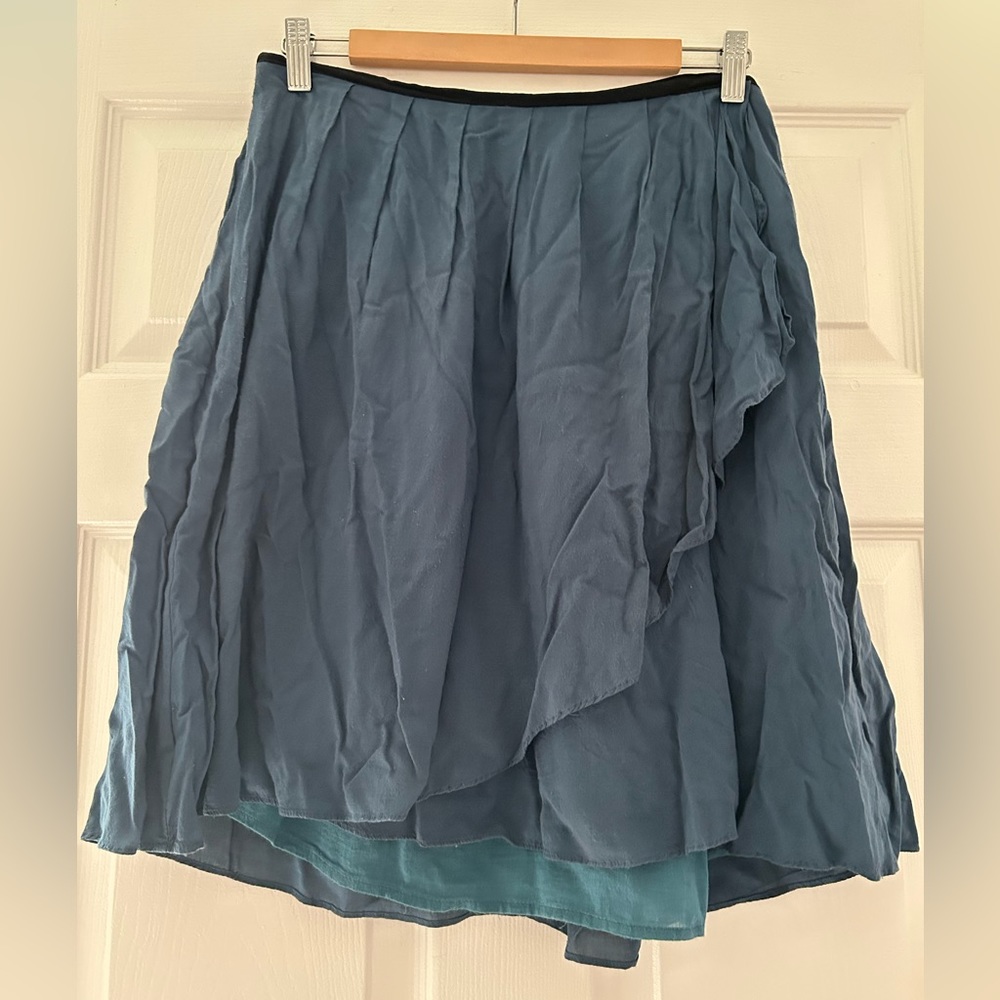 Faux-Wrap Teal Skirt